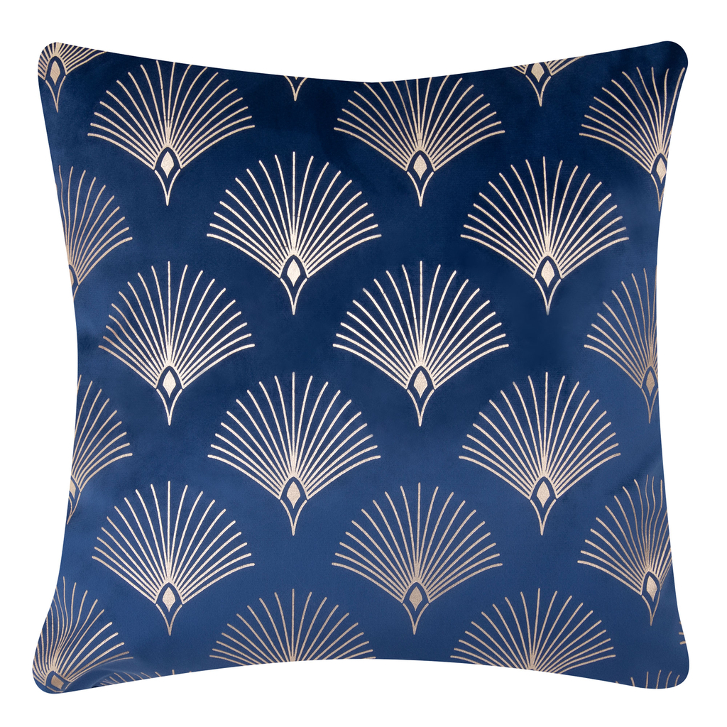 Velurový povlak na polštář tmavěmodrý SIENNA 45x45 cm