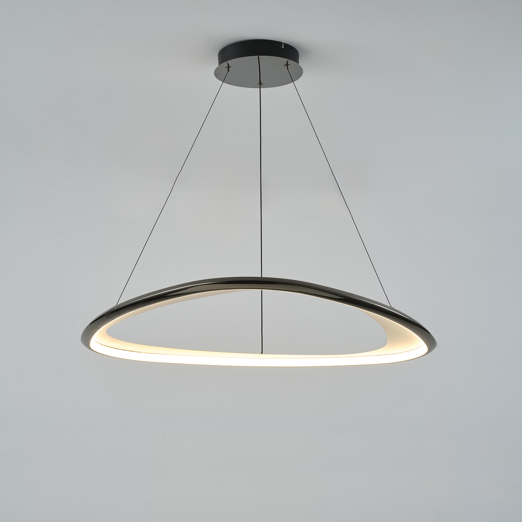 Závěsné LED svítidlo GETAFE 85 cm chrom černá