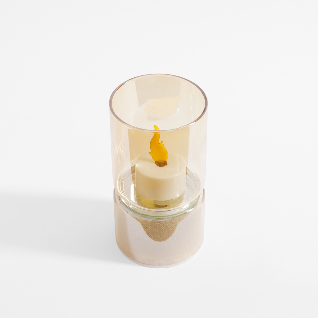 Dekorace LED amber svíčka 12,3 cm
