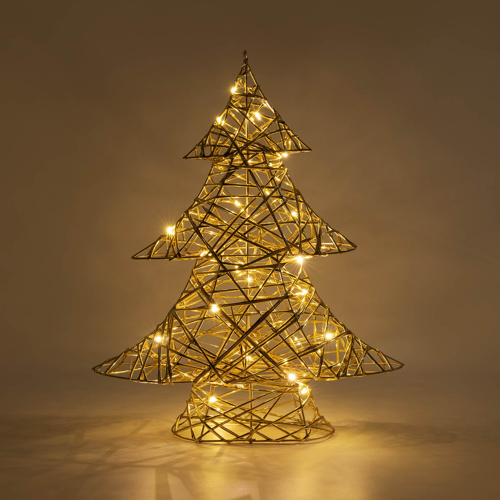 LED dekorace stromeček šampaňské zlato 40 cm