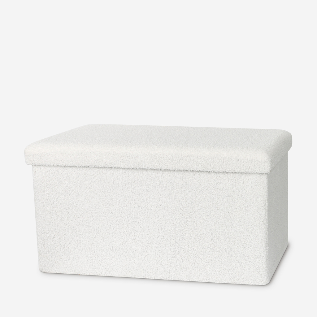 Skládací taburet s úložným prostorem bílý 76x38x38 cm