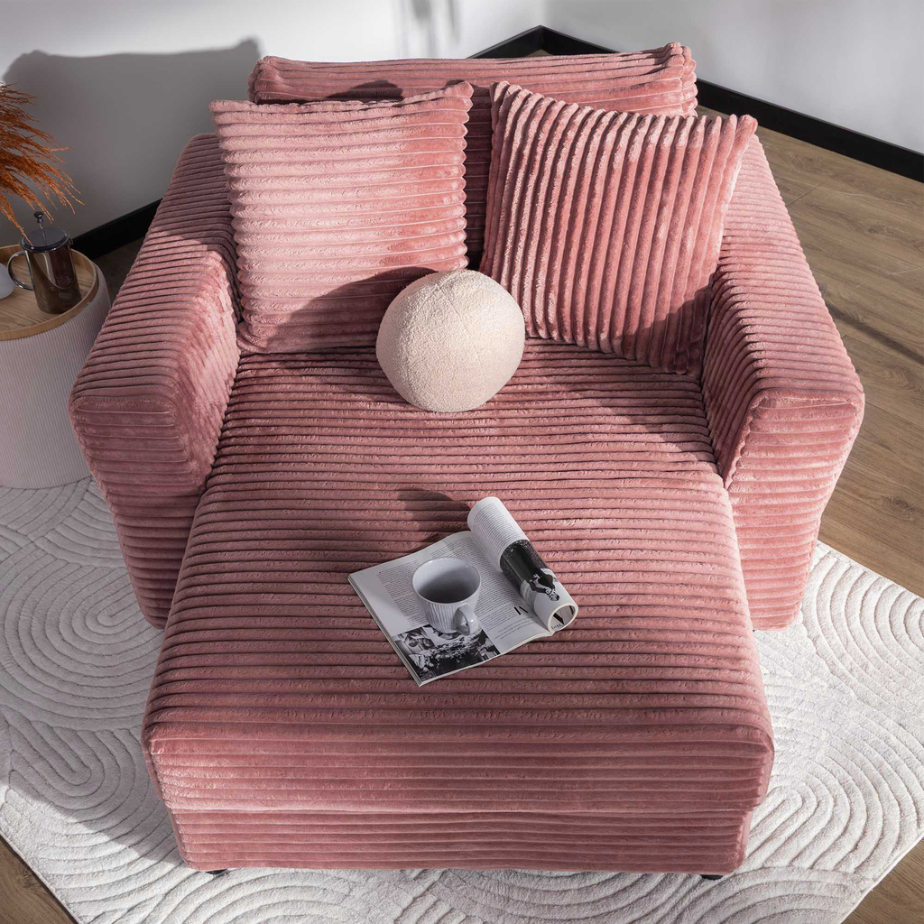 Křeslo loveseat pudrově růžová NOEMI