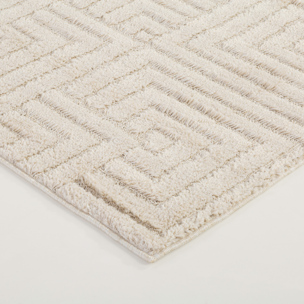 Krémový koberec geometrický LA CASA 3D 160x230 cm