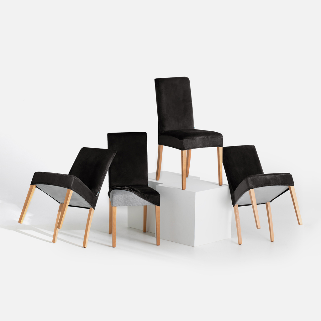 Potah na židli černý SENTO 48x48x58 6 ks