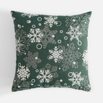 Povlak na polštář se sněhovými vločkami zelený VINTRO 45x45 cm