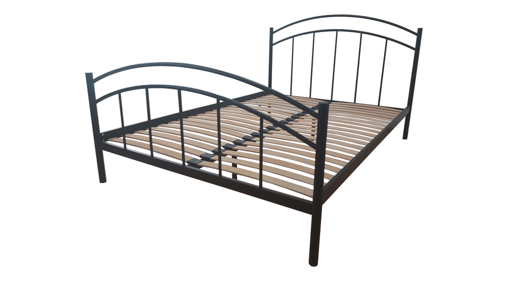 Černá kovová postel s roštem KLIWIA 180x200 cm