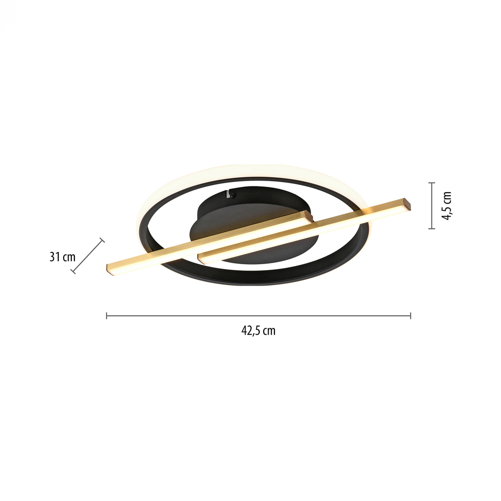 Černo-zlaté LED stropní svítidlo KORSA