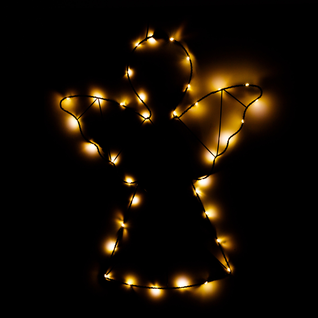 LED závěsná dekorace andílek 47 cm