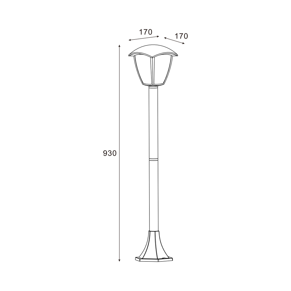 Černá venkovní stojací lampa LANTERN