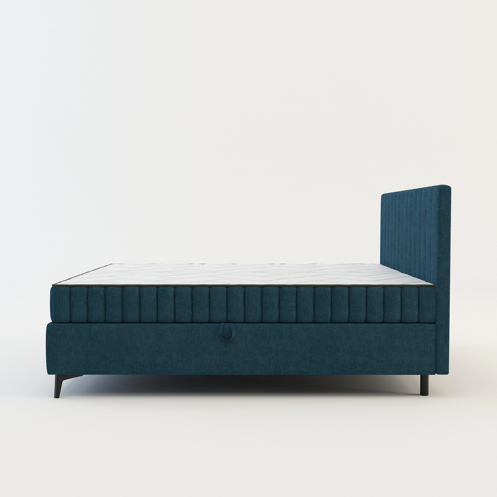 Postel boxspring VERONA 140x200 cm tmavě modrá