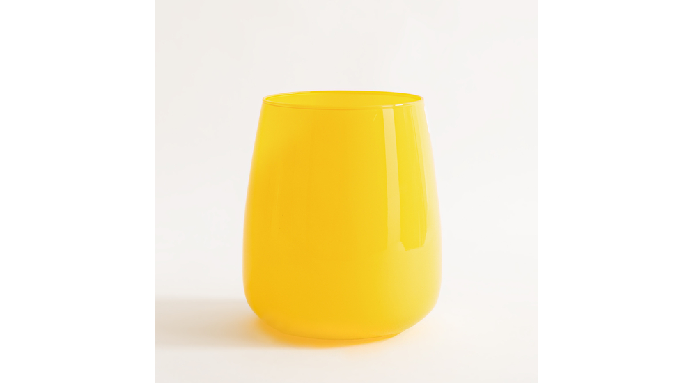 Skleněná žlutá váza ZINNIA 17 cm