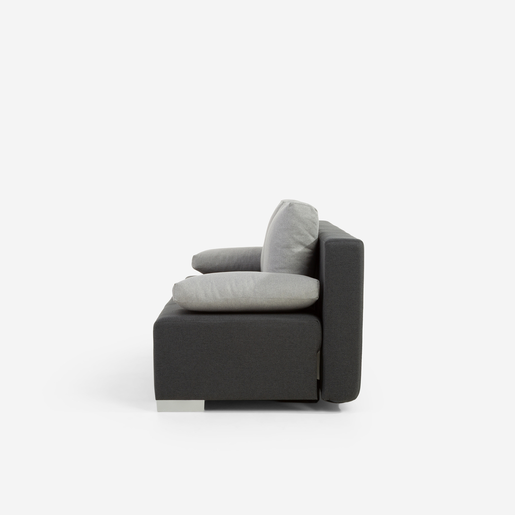 Třímístná rozkládací pohovka BORGO černo-šedá