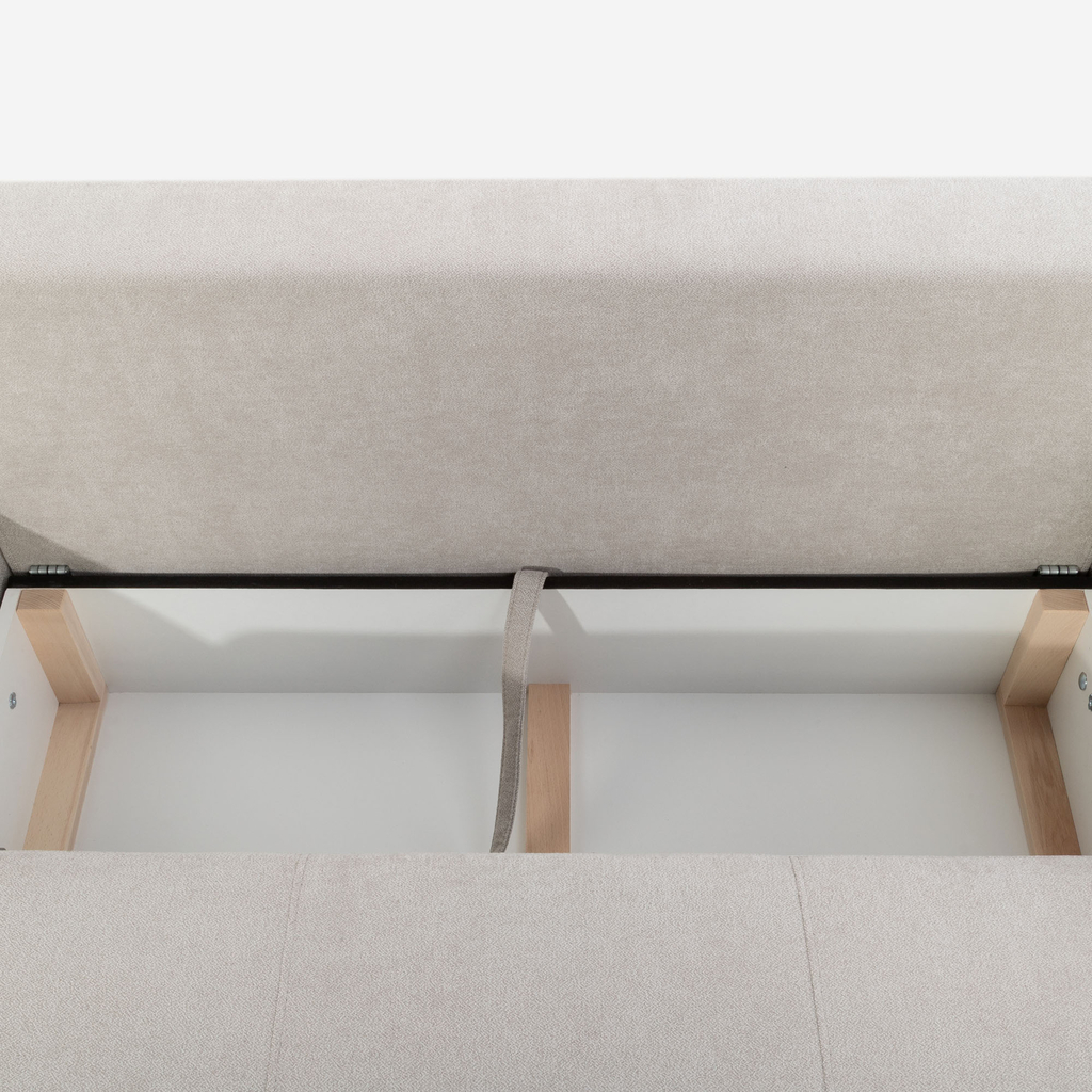 Světle šedo-béžová rozkládací rohová sedačka Vespa levá