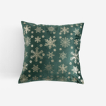 Dekorační polštář se sněhovými vločkami CELEBRI zelený 45x45 cm