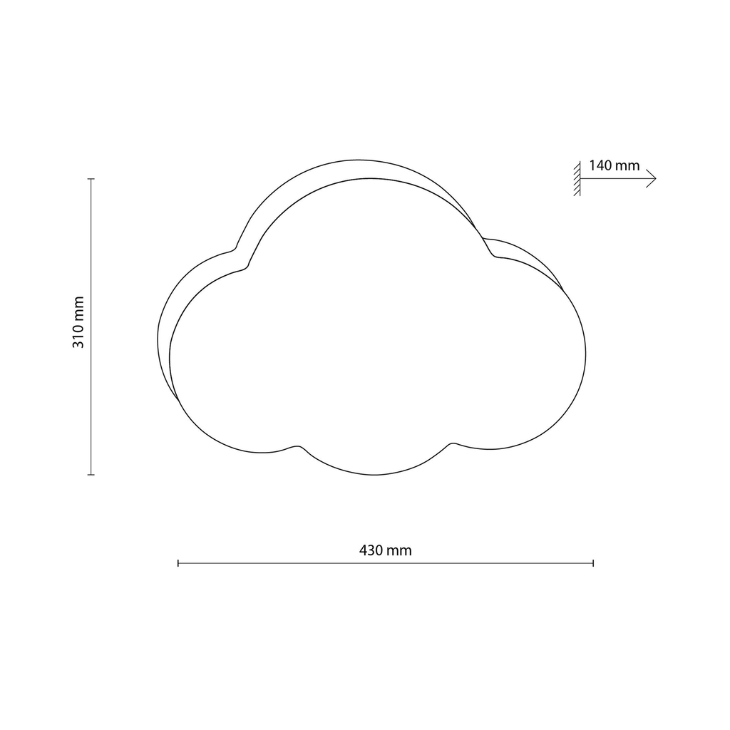 Pastelově modré stropní svítidlo CLOUD MINI 2