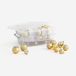 Sada 70 kusů zlatých vánočních baněk v krabičce