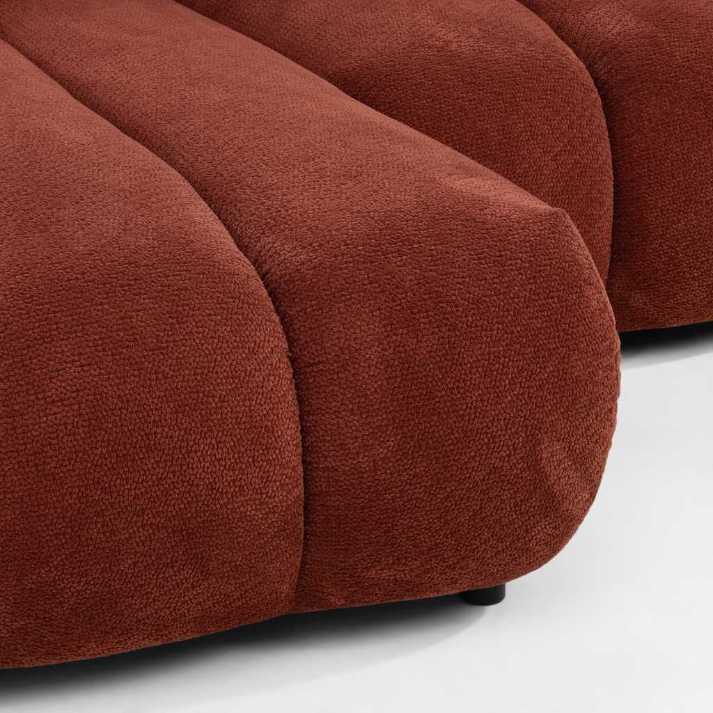 Vínová rohová sedací souprava s úložným prostorem PASSO M levá