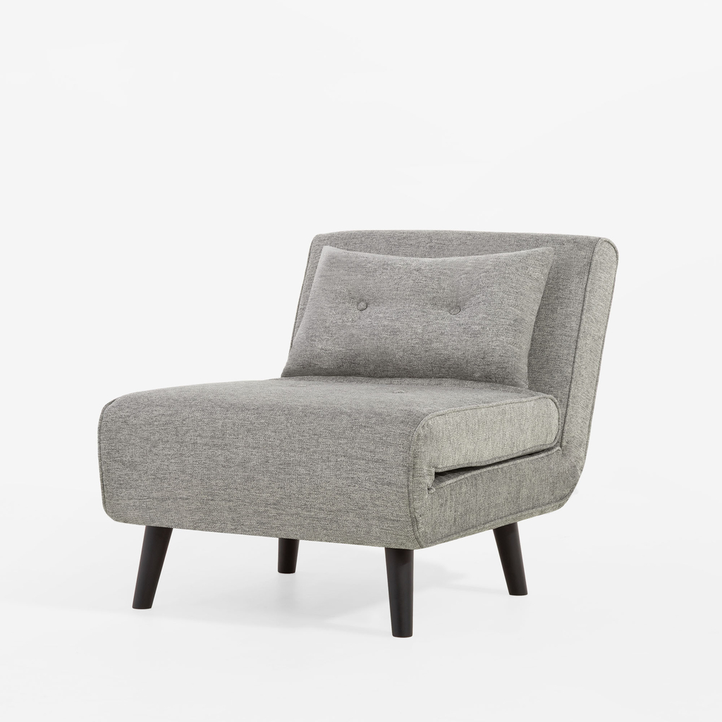 Rozkládací čalouněné křeslo šedé LAVILLA