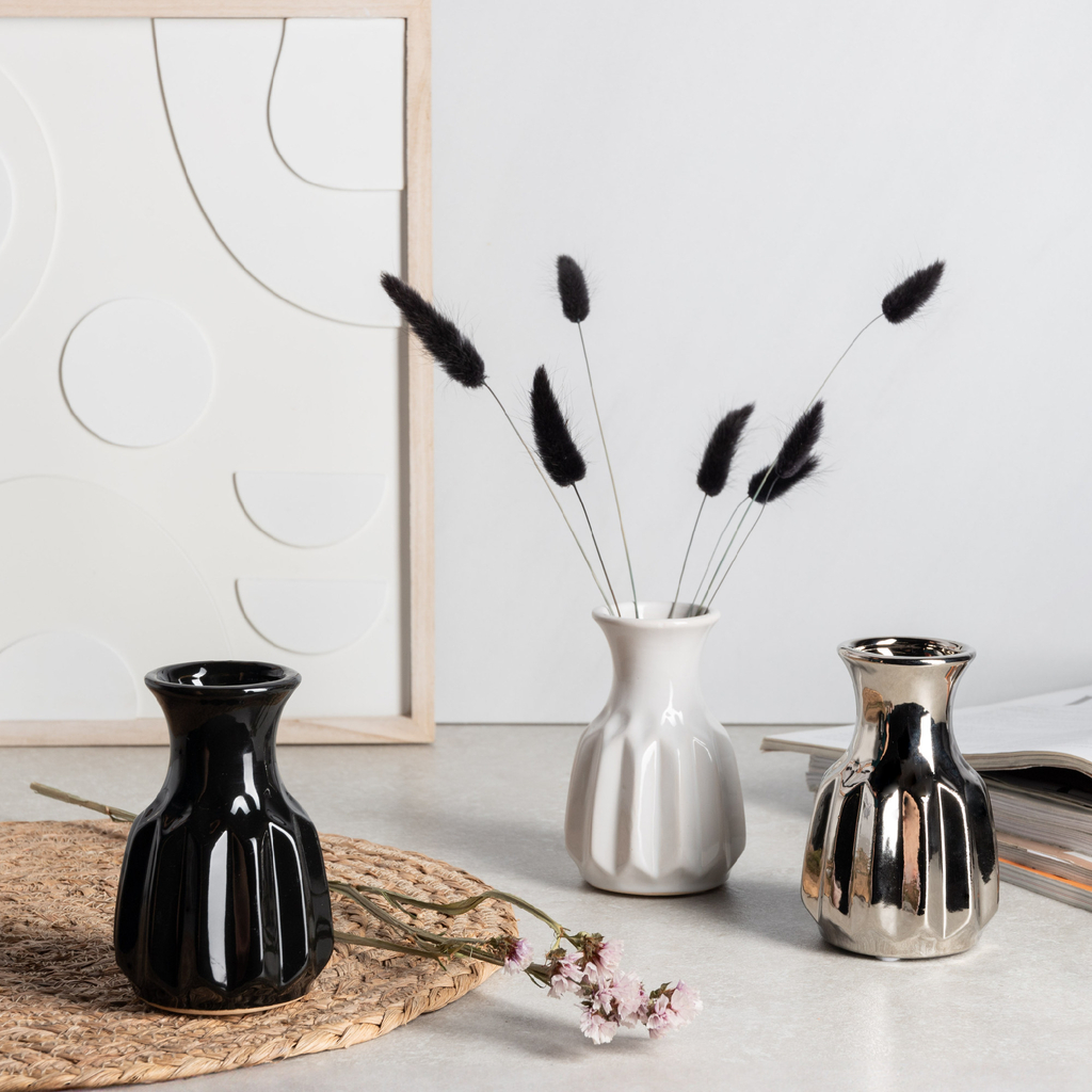 Wazon ceramiczny czarny 12 cm