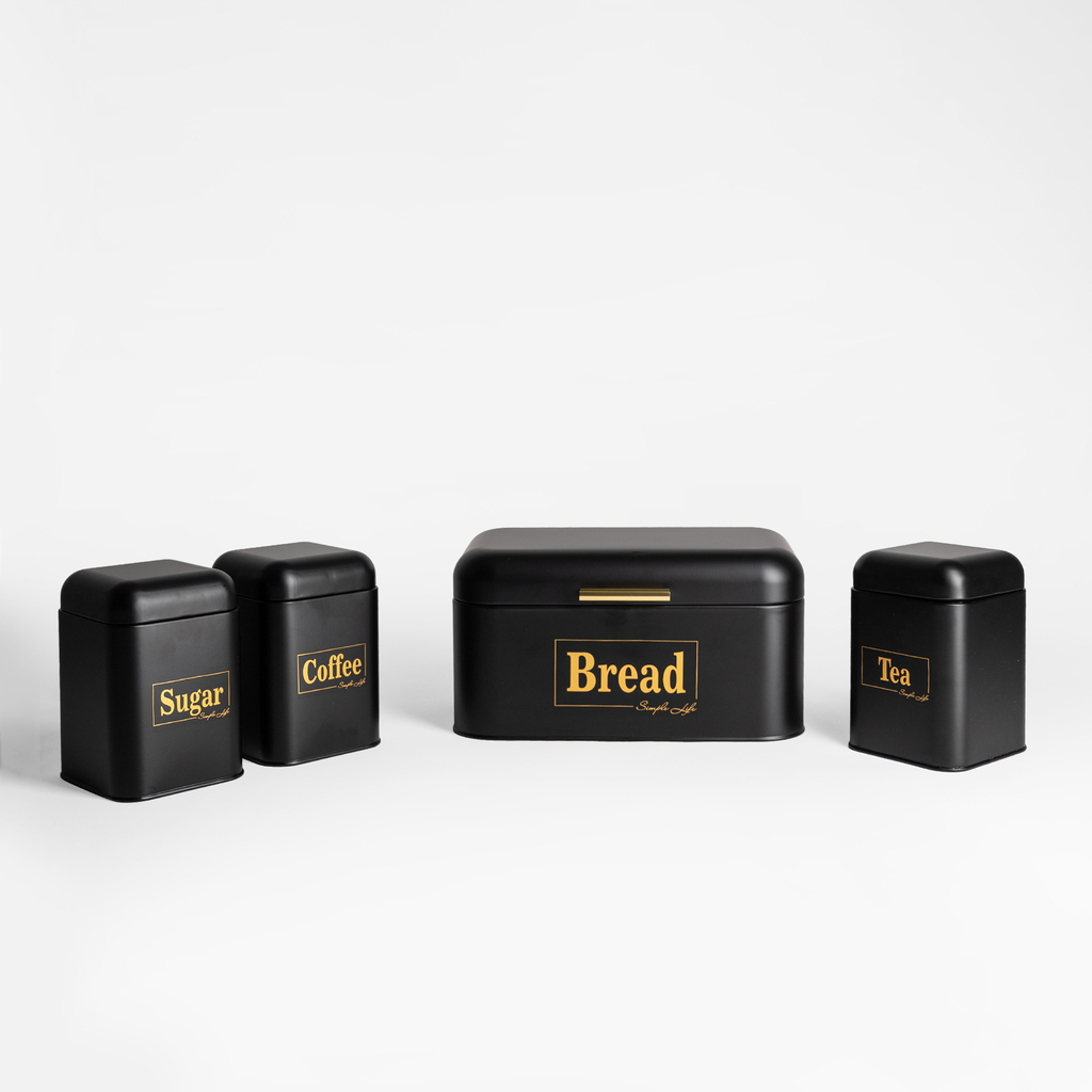 Plechová dóza do kuchyně černá COFFEE 19 cm