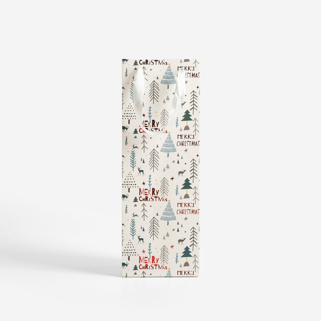 Dárková vánoční taška na láhev MIX