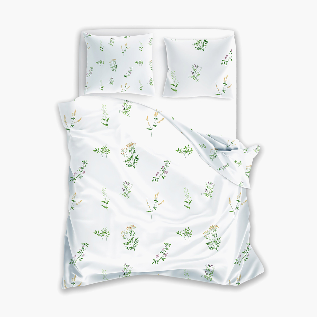 Bavlněné povlečení s motivem lučních květin COTTAGE HOME 220x200 cm