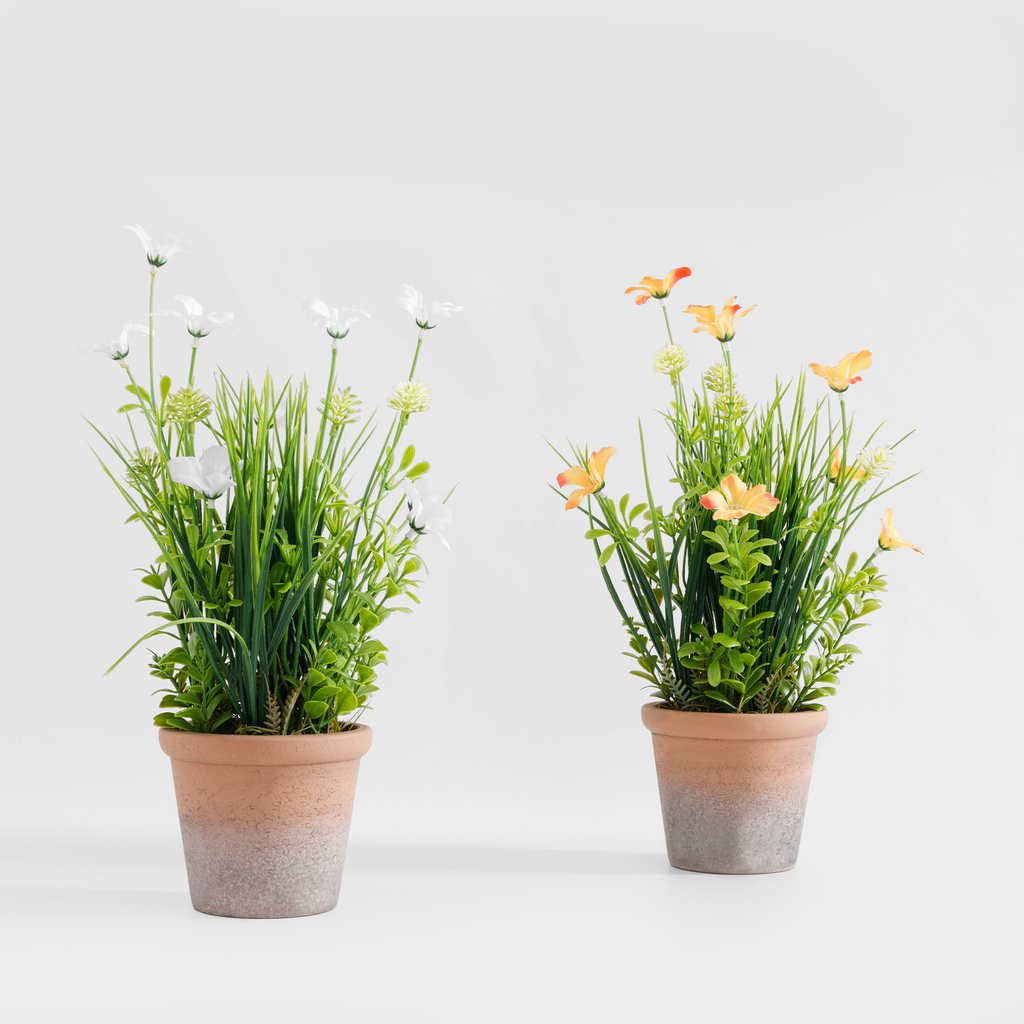 Umělá rostlina v květináči oranžová 36 cm
