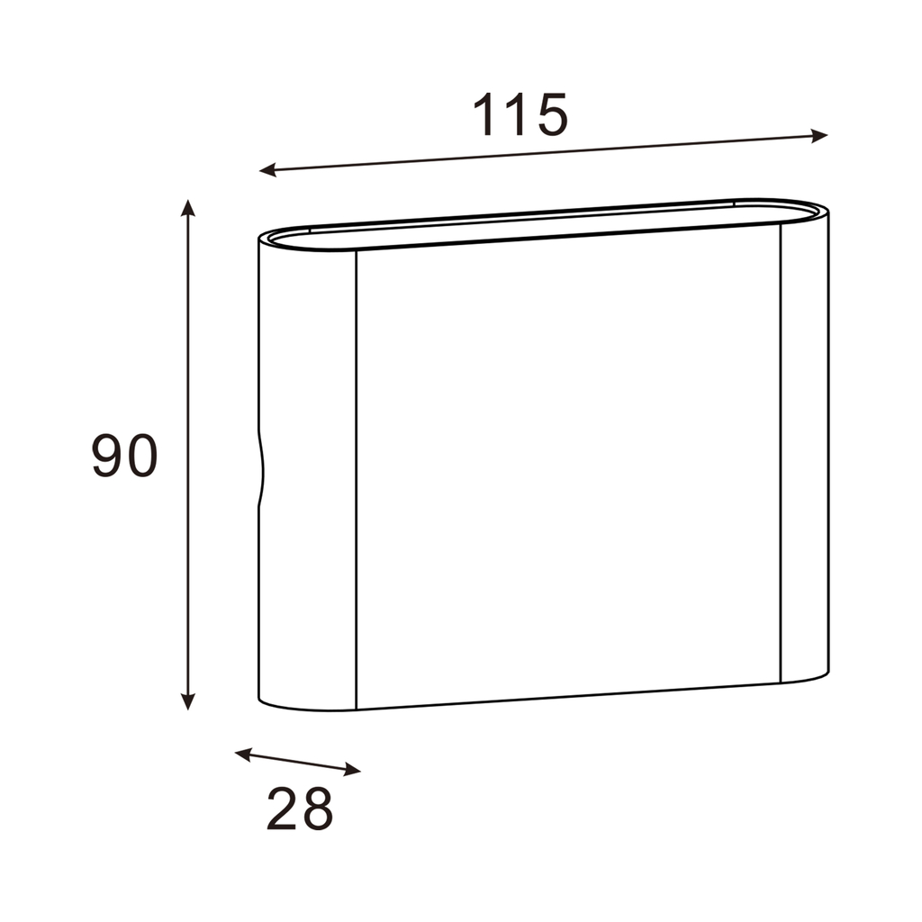 Černé venkovní nástěnné svítidlo LED IP65 SHADOW