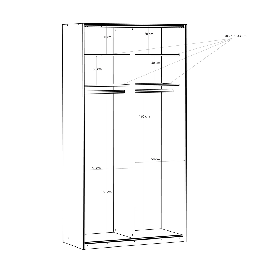 Zrcadlová skříň s posuvnými dveřmi FITIO lesk 120 cm