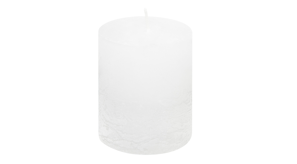 Bílá svíčka RUSTIC 6,5 x 8 cm