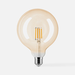 LED žárovka teplá barva ORO-AMBER-E27-G125-4W-WW
