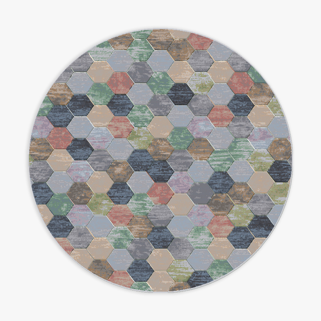 Kulatý koberec včelí plástev SORRENTO 160 cm