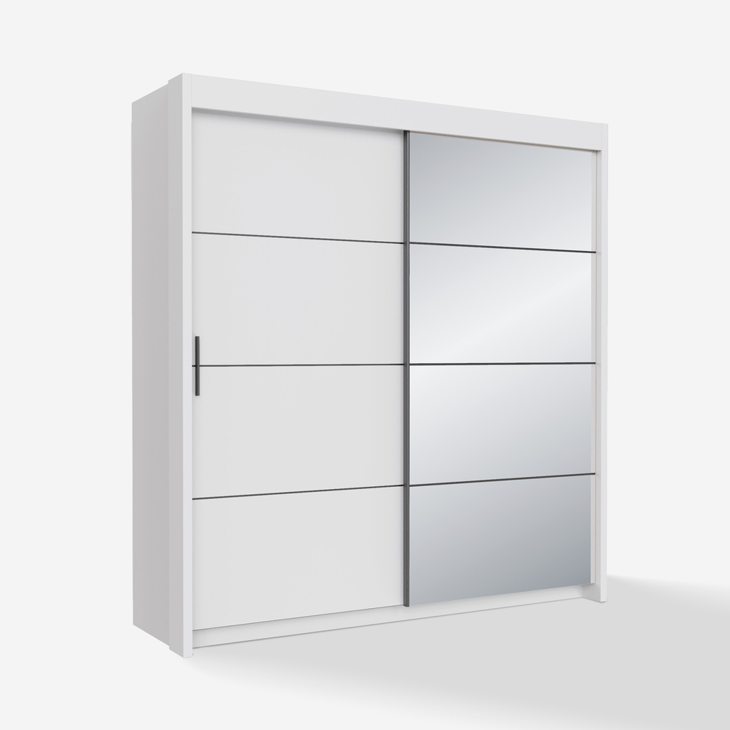 Zrcadlová skříň s posuvnými dveřmi 200 cm OTIS bílá