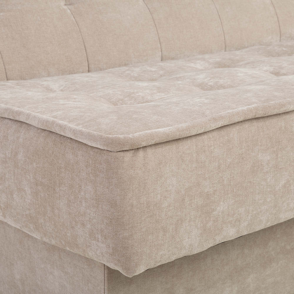 Béžová prošívaná rozkládací pohovka MIKO