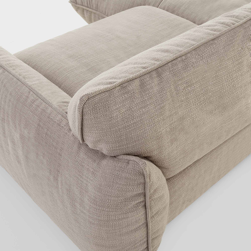Rohová sedací souprava taupe FLUFFY levá