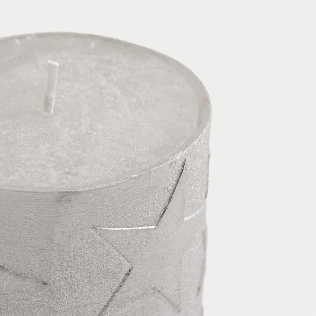 Stříbrná svíčka HVĚZDA 6,5x14 cm