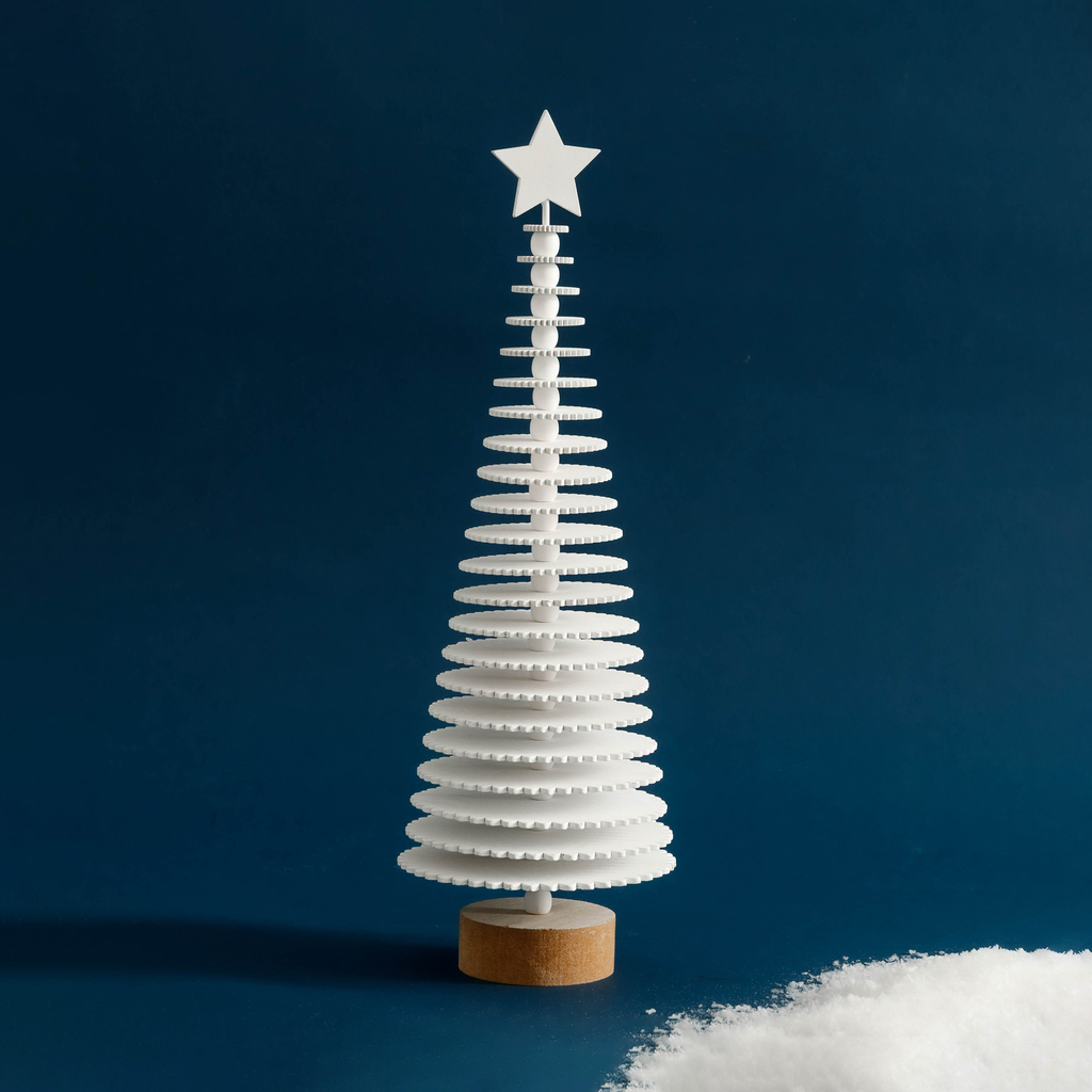 Dekorace bílý vánoční stromeček 37,5 cm MIX