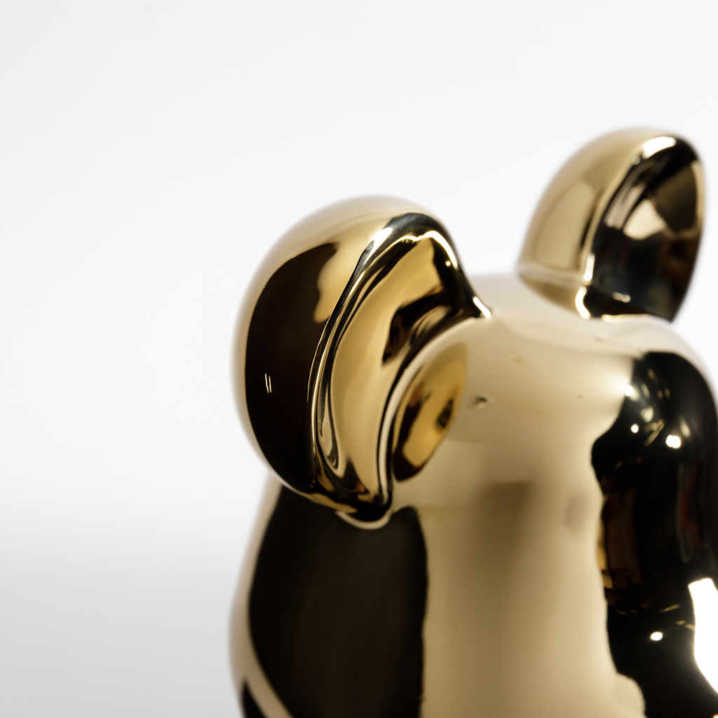 Dekorační figurka MEDVĚD zlatá 26 cm