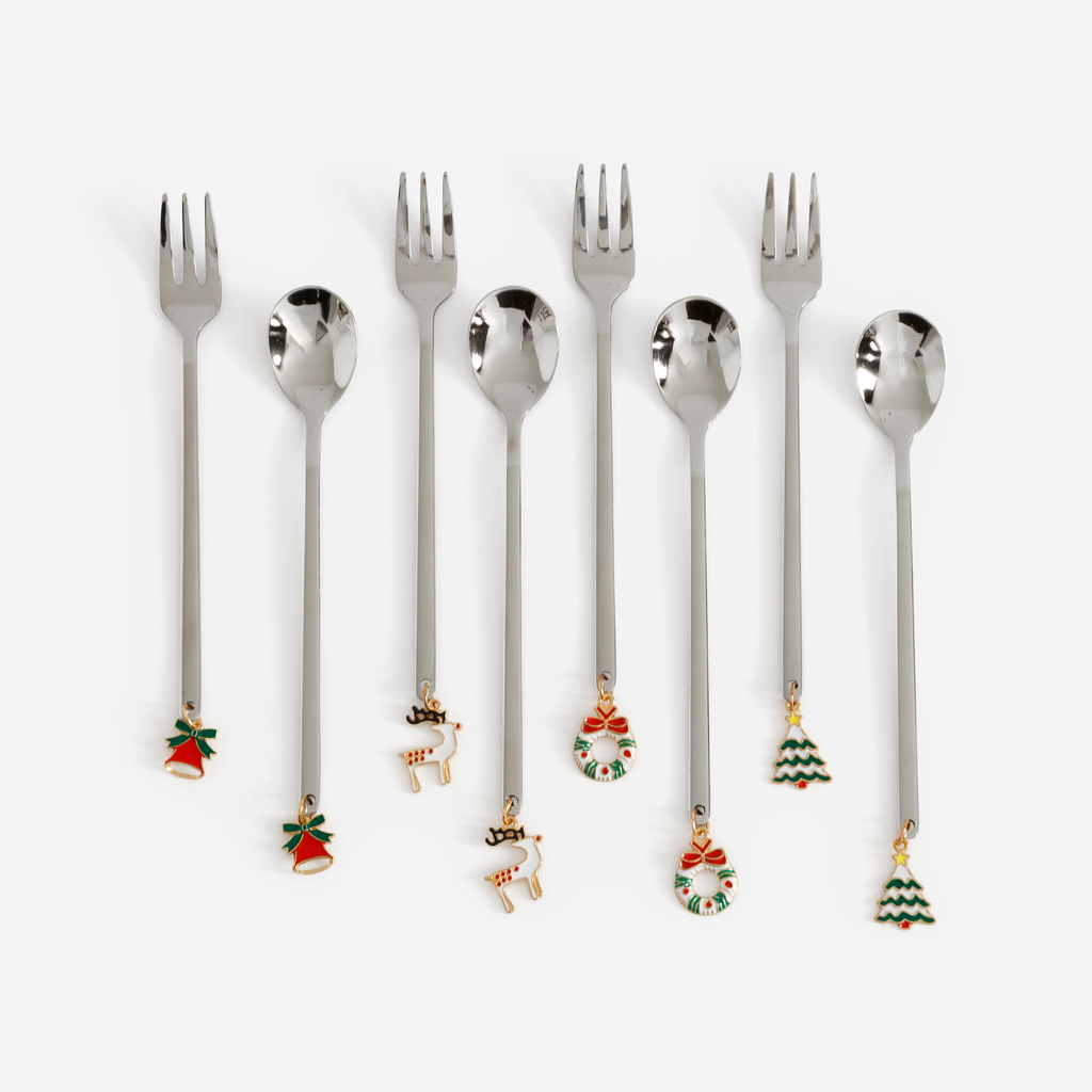 Sada vidliček s přívěsky CHRISTMANS 4 ks
