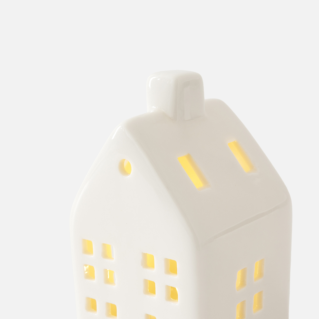 Dekorativní LED domeček bílý 9,3 cm