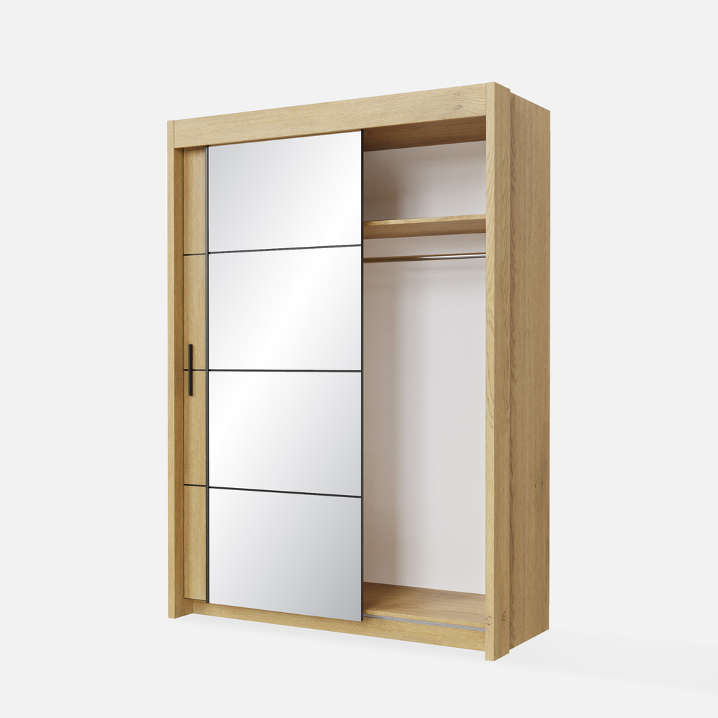 Zrcadlová skříň s posuvnými dveřmi 150 cm OTIS dub cremona