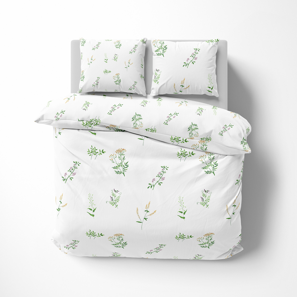 Bavlněné povlečení s motivem lučních květin COTTAGE HOME 220x200 cm