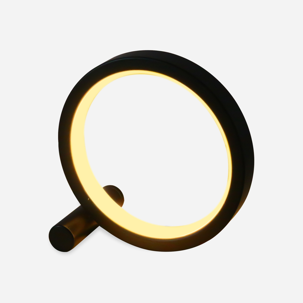 Kulatá stolní lampa LED černá