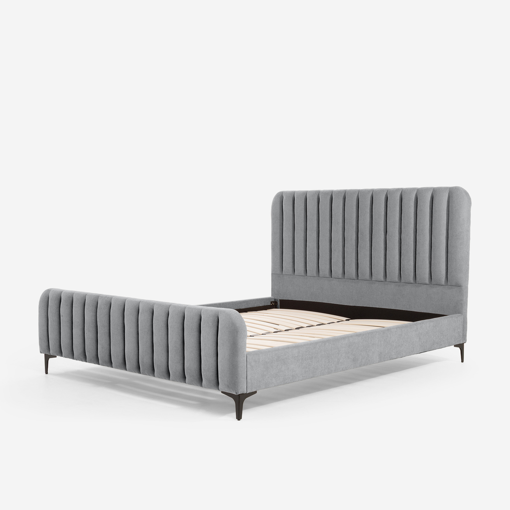 Šedá postel KELLY 160x200cm