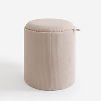 Puf do przechowywania beżowy 39x44 cm