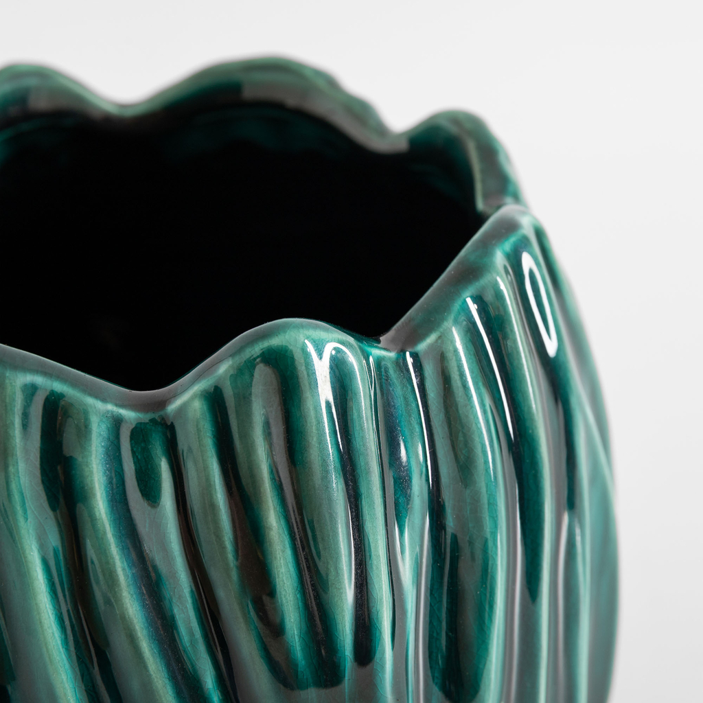 Zelený obal na květináč 17 cm