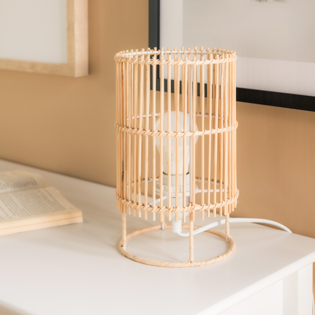 Bambusová stolní lampa EDIN 15x25 cm
