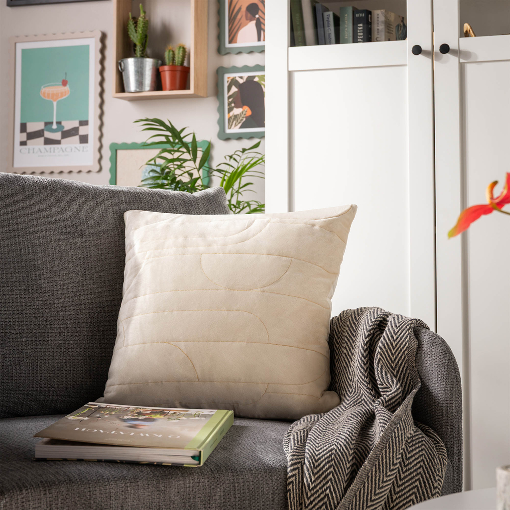 Povlak na polštář CHARLOTTE krémový se zlatou nití 45x45 cm