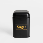 Plechová dóza do kuchyně černá SUGAR 19 cm