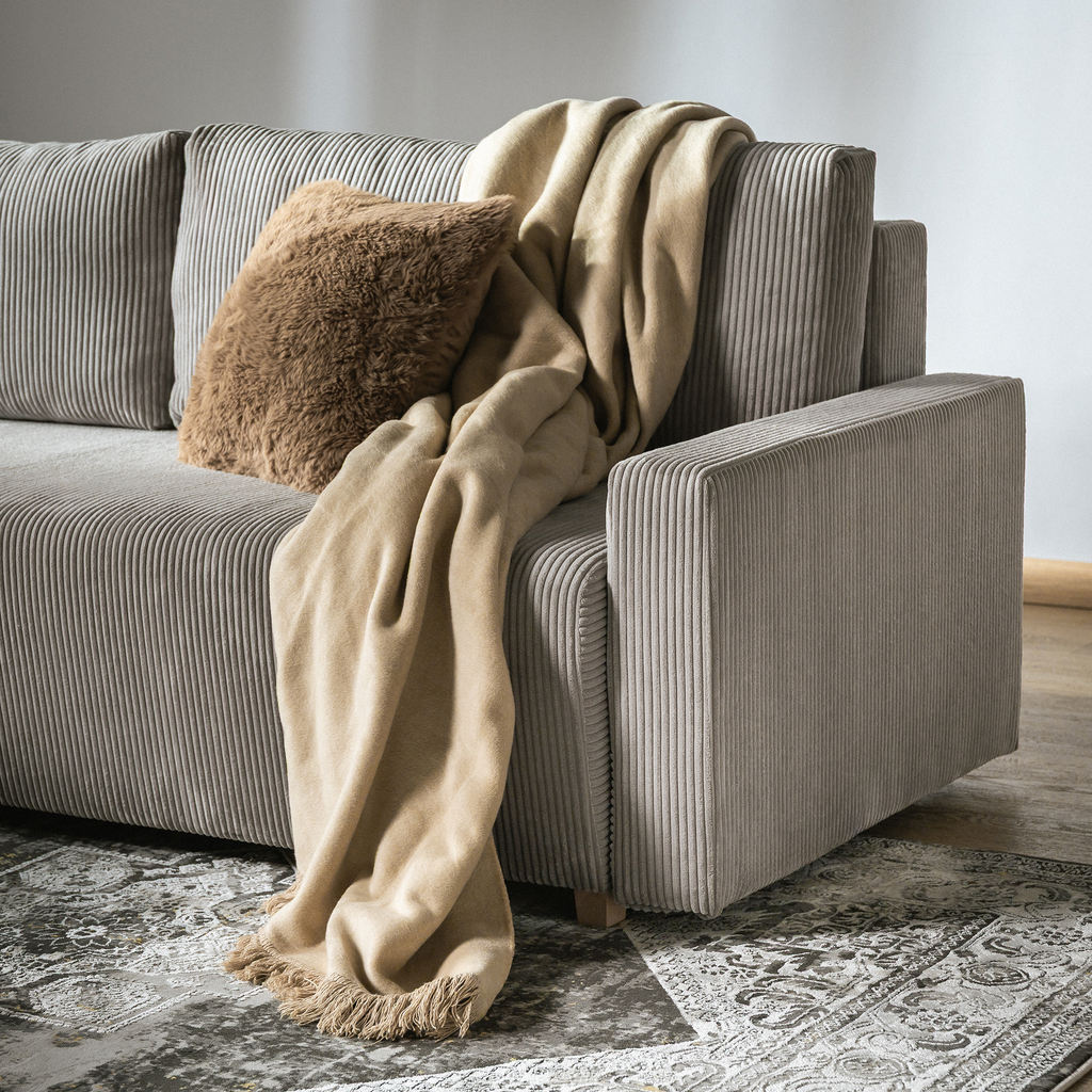 Šedá manšestrová pohovka DIEGO